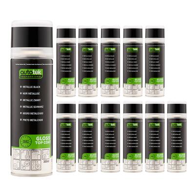 Autotek schnelltrocknender hochdeckender Aerosol-Sprühlack Metallic-Schwarz 300 ml x12