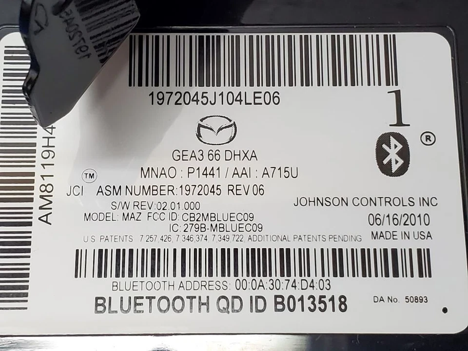 Nuevo 2009-2010 Original OEM Mazda 6 - Adaptador de teléfono Bluetooth # GEA3-66-DHXA Foto 4 de 4