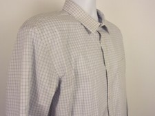 Calvin Klein Dress Mens Dress Button Up Shirt Size L Plaid Non Iron Long Sleeve