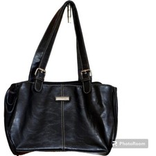 Vintage Black Handbag With Double Strap