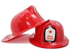 Child Size Fireman Firefighter Fire Chief Hats 12 Pack Plastic. Kids Size