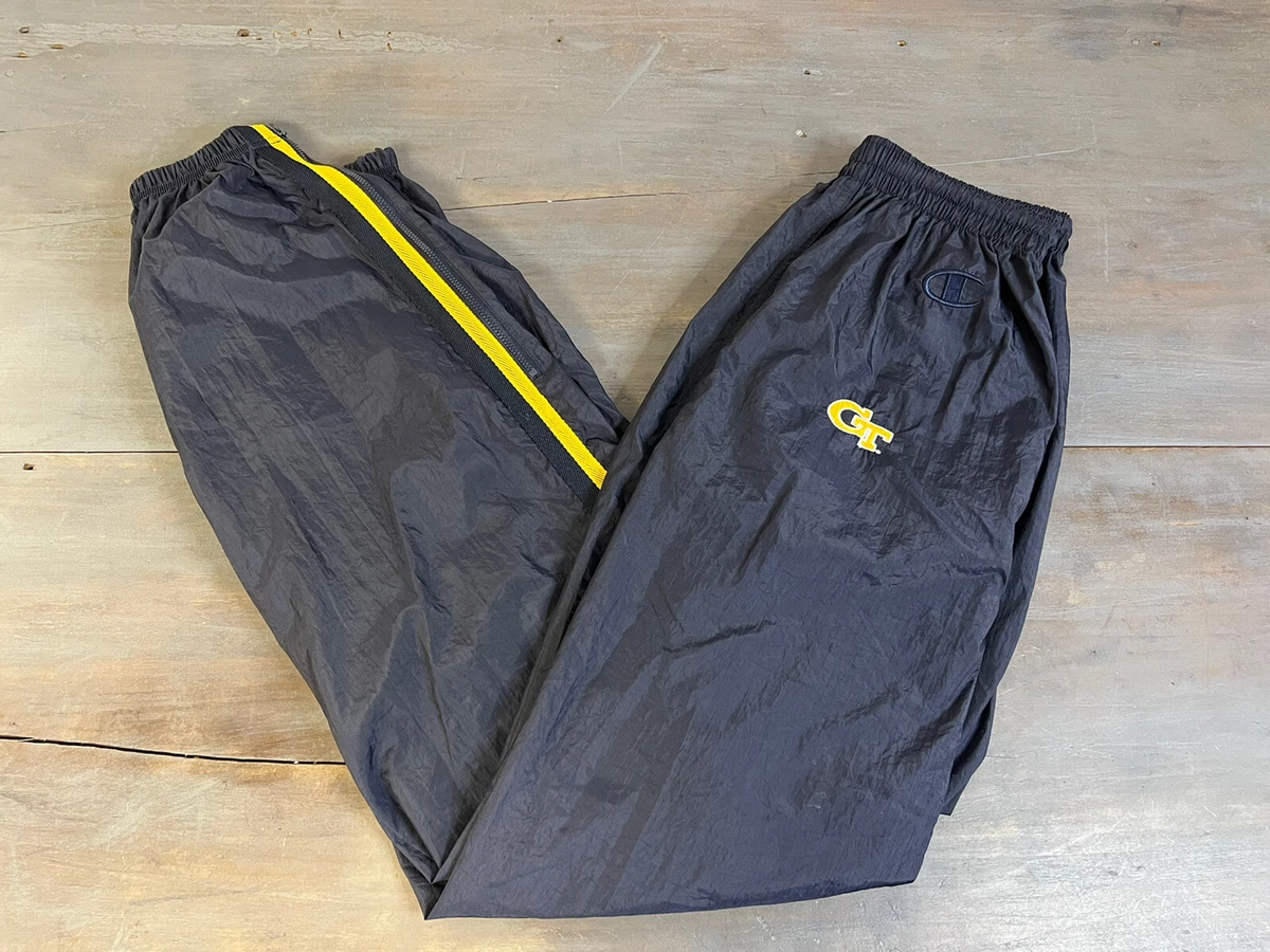 Vintage 90’s Champion Swishy Track Pants Mens Size Medium Georgia Tech Blue Gold