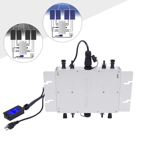 Solar Micro Inverter WVC-1200W Grid Tie MPPT Pure Sine Wave DC to AC Waterproof