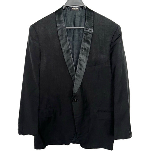 Vintage After Six Rudofker Tuxedo Suit Jacket Mens Size 44 Black Shawl 1 Button