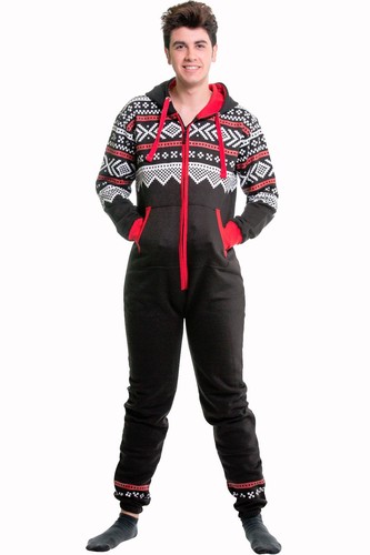 Men's Onesie0 Adult Playsuit OnePiece Non Footed Pajamas Canadian Flag Jumpsuit - Picture 38 of 104