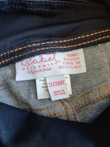 Isabel and Ingrid Women's Maternity Denim Jeans Size 2 / 26R Boot Cut Skinny EUC - Picture 5 of 6