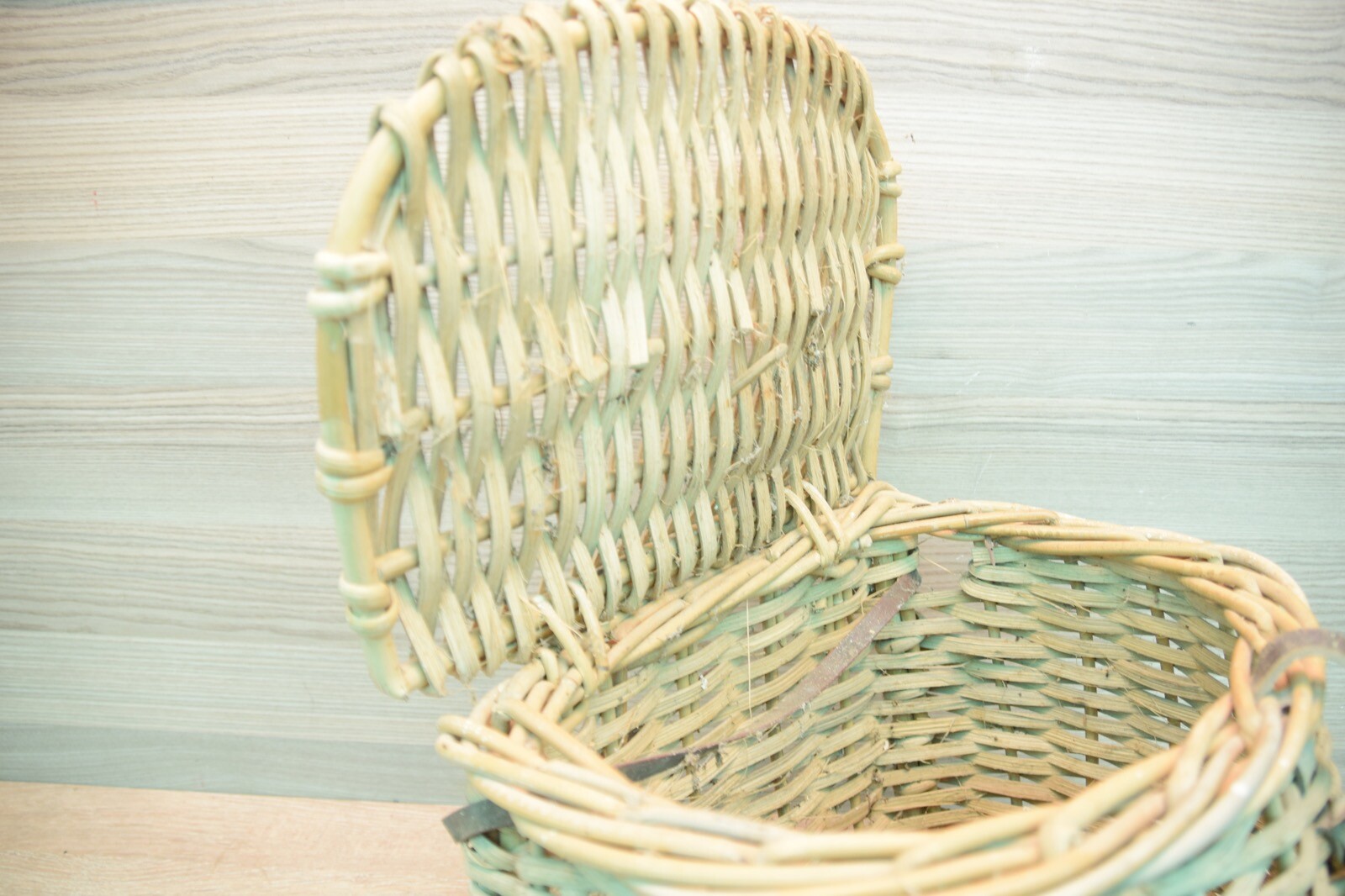 Vintage Cane Fishing Basket A eBay