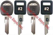 NEW GM Single Sided VATS Ignition Keys #2 (PAIR) + Doors/Trunk OEM Keys (PAIR)