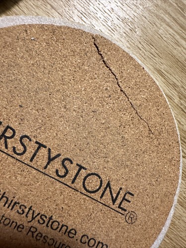 LOT OF 4 THIRSTYSTONE MONOGRAM F SANDSTONE COASTERS LETTER Coaster Cork Back - Picture 8 of 10