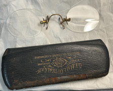 Antique 14K Gold Pince-Nez FITS-U Eyeglasses Armless Spectacles NO SCRATCHES