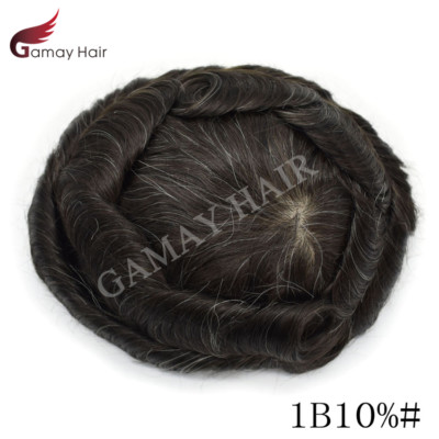 Full French Lace Mens Toupee Hairpiece Bleached Human Hair Replacement System US