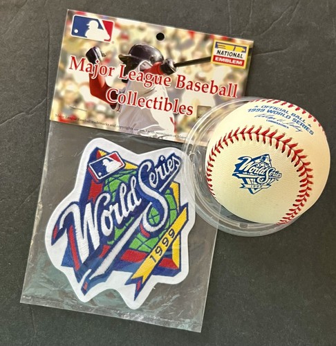 RAWLINGS 1999 WORLD SERIES GAME MLB OFFICIAL BASEBALL & MLB PATCH - YANKEES - Picture 2 of 15