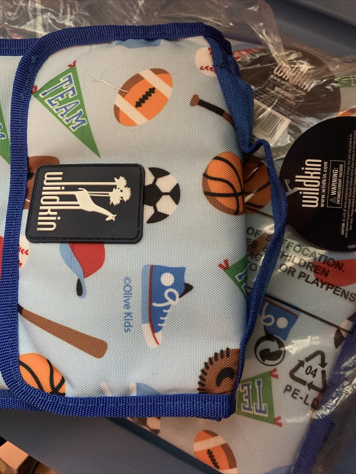 NWT Wildkin Kids Insulated Reusable Lunch Bag (Sports Blue)