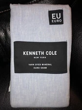 New Kenneth Cole Reaction Mineral Yarn Dyed Euro Pillow Sham OCEAN Blue