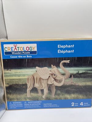 Creatology Wooden 3D Puzzle ELEPHANT 9”x4