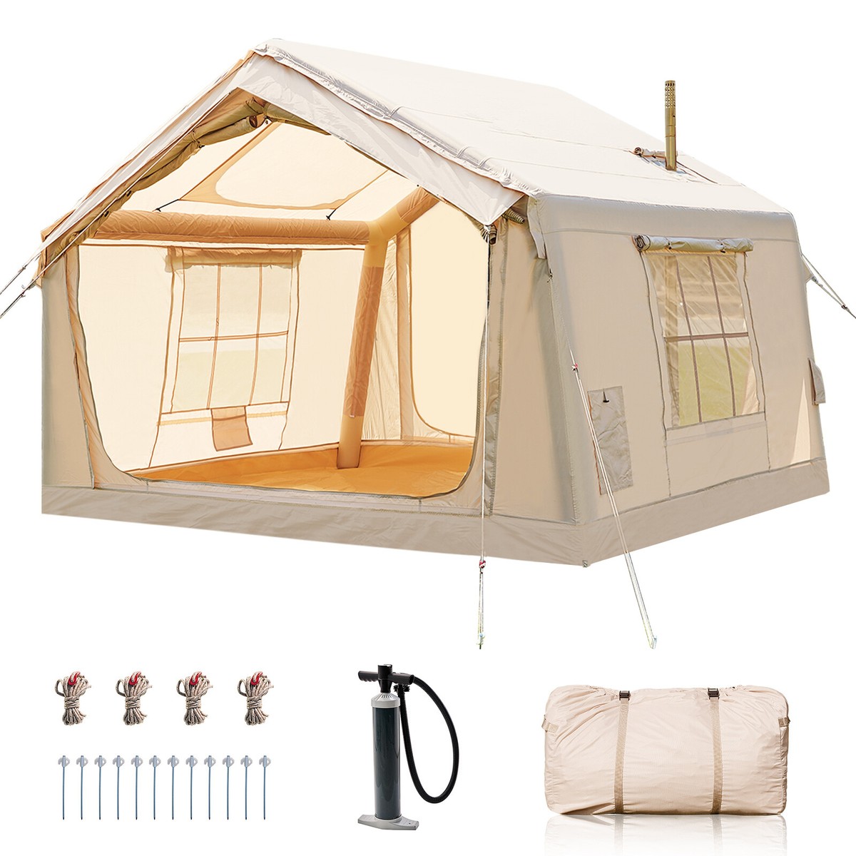 Inflatable Tents for Camping Blow Up Tent with Hand Pump Stove
