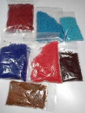 Lot of 7 Bags Colors Glass Seed Beads 435 Grams Size 10/11