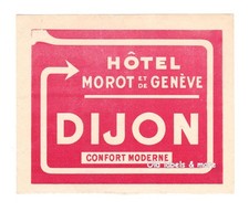 x0939 Hotel Morot et de Gen&egrave;ve DIJON France luggage label Kofferaufkleber
