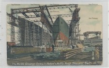 postcard White Star Line SS Titanic at belfast jun 1910 pre launch olympic