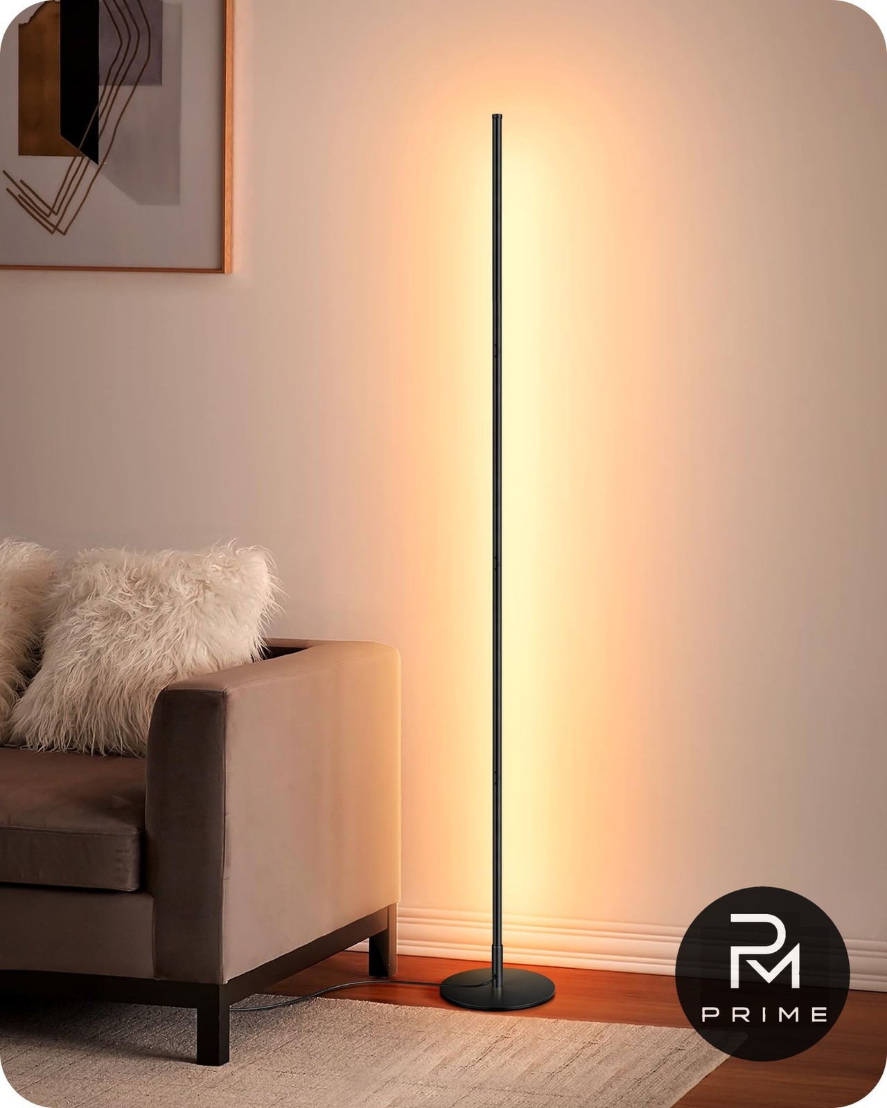 Lampada da Terra LED EDISHINE Dimmerabile 1100LM 3000K Altezza Regolabile Nero