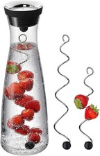WMF Basic Wasserkaraffe Set 3-teilig, Karaffe 1l mit 2 Fruchtspießen 