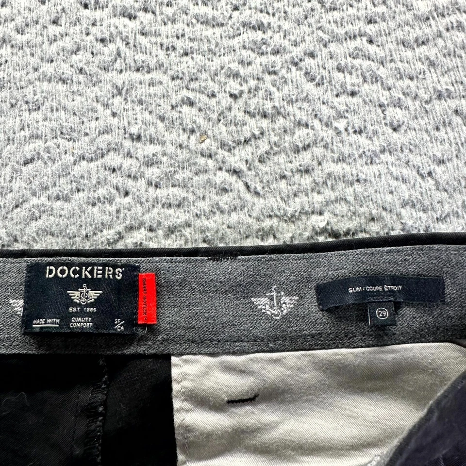 Dockers Smart 360 Flex Pant Mens 29x32 Black Cotton Chino Stretch Slim Preppy - Image 3 of 4