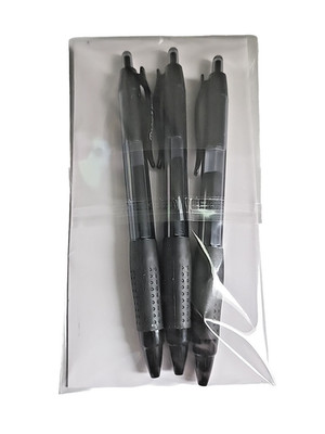 Paper Mate Gel Pens, 0.7mm Med. Point, 3-Pens Black Ink (2006257) NEW OPEN STOCK