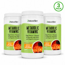 NaturalSlim Metabolic Vitamins B Complex Minerals 30 Packets 3-Pack
