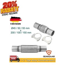 Edelstahl Flexrohr Auspuffrohr Flexstück  Ø45 / 50 / 55 mm x 200 / 100 / 150 mm
