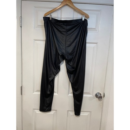 Torrid Faux Leather Stretch Leggings Pants Black Lightweight Rocker Alt Edgy 3X - Picture 3 of 8
