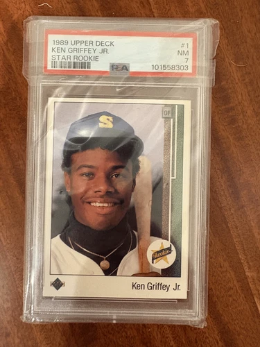 1989 Upper Deck Star Rookie #1 Ken Griffey Jr Seattle Mariners RC PSA 7