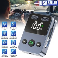 5.3 Bluetooth AUX Adapter with Digital Display  17H Playback for Car Home Audio