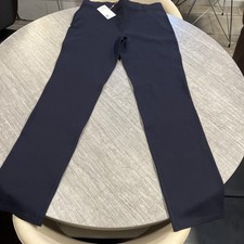 Quince Women's Navy Blue Ultra-Stretch Ponte Straight Leg Pants Size L Tall