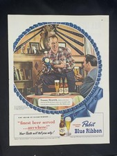 Magazine Ad* - 1950 - Pabst Blue Ribbon Beer - Tommy Henrich - NY Yankees