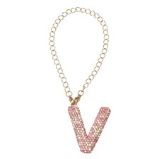 Initial Letter Cup Charm Accessories Letter V Keychain Charm Pink