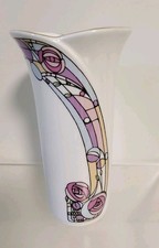 AYNSLEY Rennie Mackintosh Fine Bone China Porcelain Vase 20 cm H Vintage 