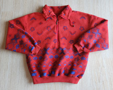 Vintage Schoffel Finest Polarfleec Aztec Pullover Jacket 1/2-Zip Pocket Red M
