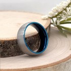 High polished Blue Tungsten 8mm Ring Silver Brushed Finish Christmas Gifts Band — photo 3