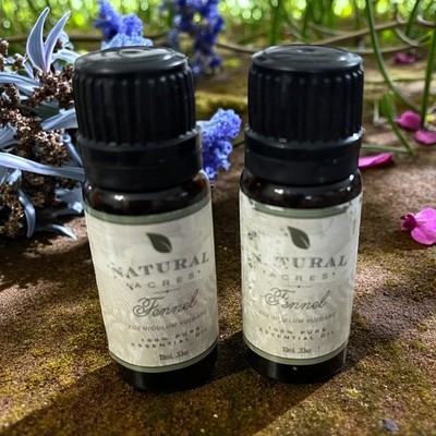 Essential Oil FENNEL 2 Pack Natural Acres 100% Pure .33oz/10ml each NEW