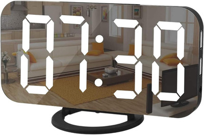Digital Clock Large Display, LED Alarm Electric Clocks Mirror Surface for Makeup