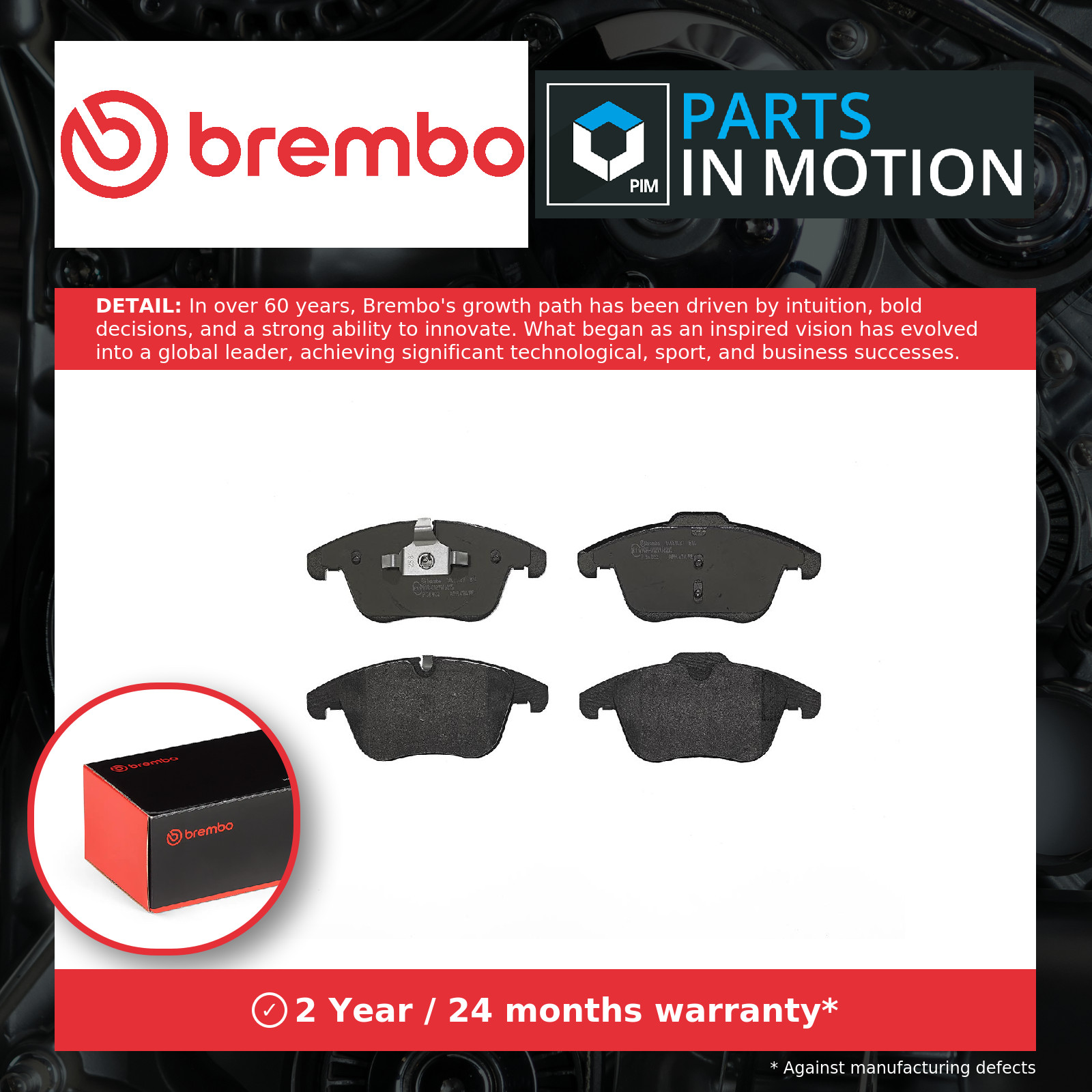 Brake Pads Set fits JAGUAR XJ X350 4.2 Front 03 to 09 Brembo C2C039929 C2C27290 - Image 5