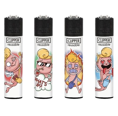 4x Clipper Feuerzeug Set - Funny Cupid Kollektion (4 Stück)