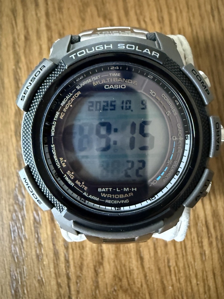 CASIO PAW-2000T Solar Digital Watch Radio Control Triple Sensor