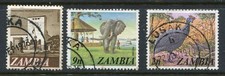 Zambia LUSAKA double circular postmark 3 stamps. #14