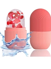  Ice Face Roller - Silicone Facial Massager for Puffiness, Glow & Skincare 