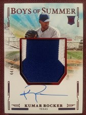 Kumar Rocker Auto 2025 Panini Boys of Summer RED Jersey Patch Autograph RPA #/49