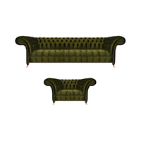 Modern Sofagarnitur GrüN Komplett Sofa Dreisitze Couch Neu Sessel Wohnzimmer