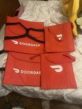 Lot of 4  DOORDASH  Large 19x19x5 Insulated Pizza Delivery Bag / Tote 