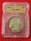 1881-S  MORGAN SILVER DOLLAR  ICG  MS 64                                 #T1768