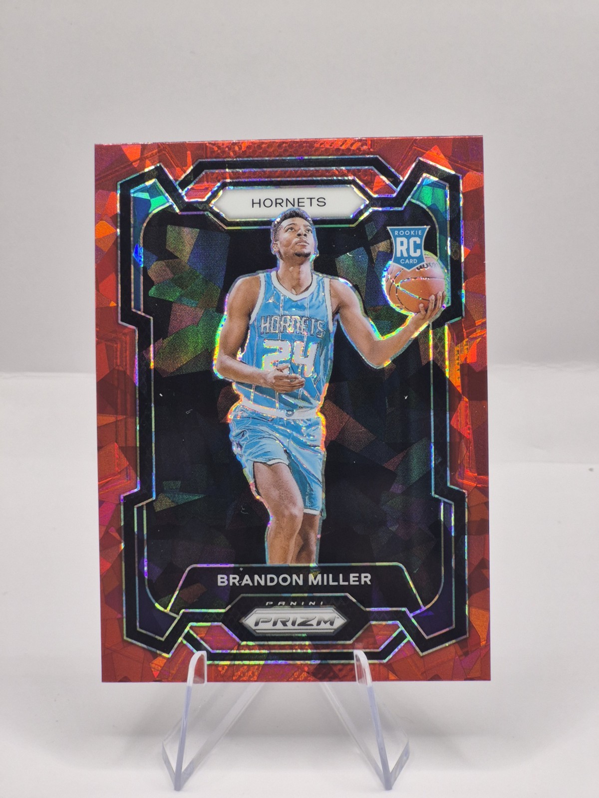 2023-24 Panini Prizm - Red Ice Prizm #152 Brandon Miller (RC)